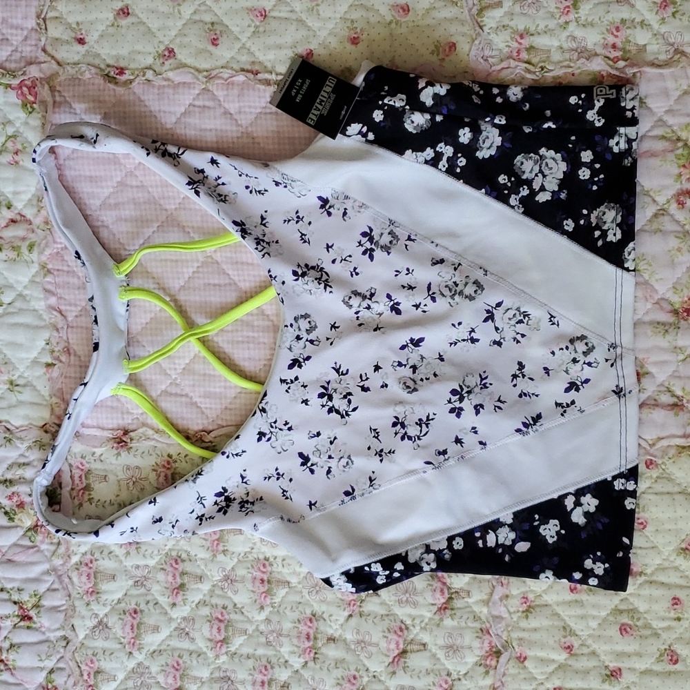 NWT Victoria's secret PINK Ultimate sports bra floral sexy lace up back XS